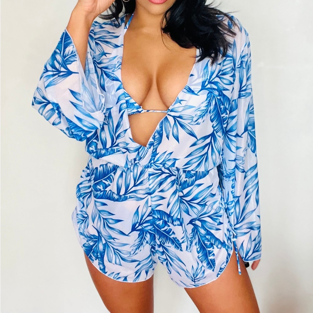 Beach Breeze Bikini Romper 3 Piece Set (NEW)
